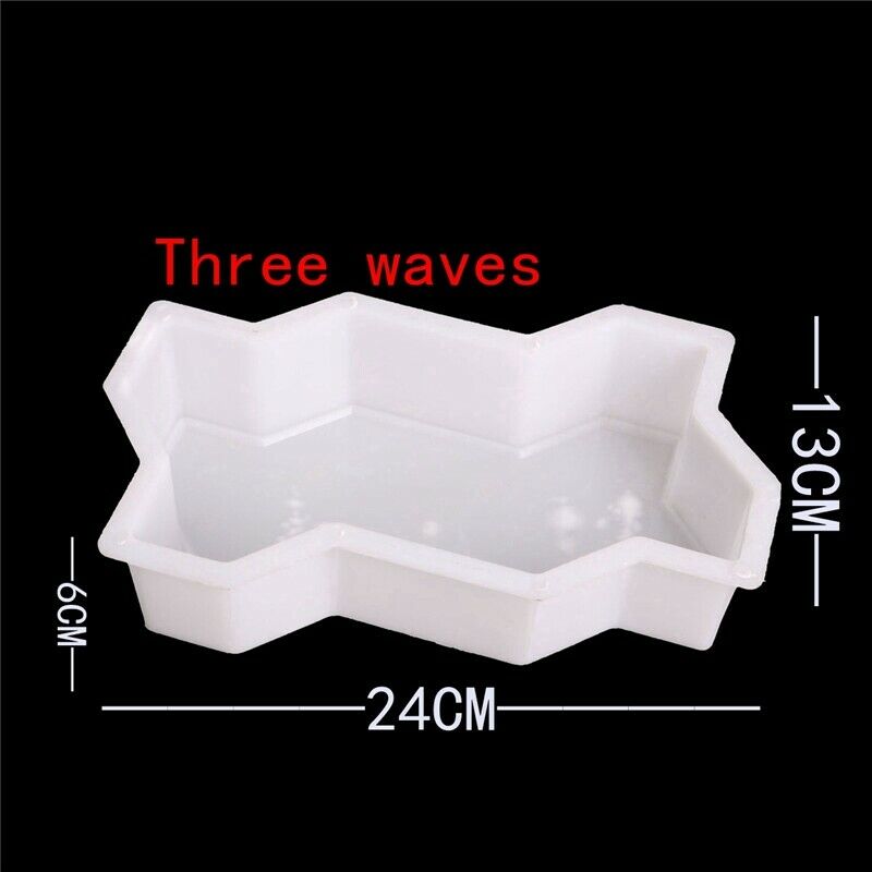 Three Waveform Garden Path Plastic Concrete Paving Brick Mold Diy Walkway C