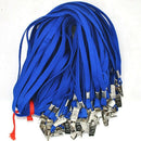 Blue Lanyards 50 PCS Badge Lanyards with Clip Office Neck Flat Bulk Lanyard