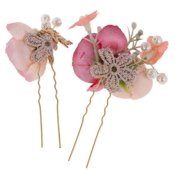 Gorgeous Wedding Bridal Pearls Flower Hair Pin Headpieces Hair Accessories