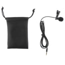 Wired 3.5mm Lavalier Clip On Microphone Condenser Mic with Carry Bag for Audio