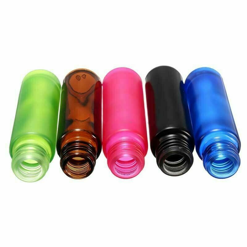 5x 10ml Gradient Glass Roll on Bottle Metal Roller Ball Essential Oil Bottles