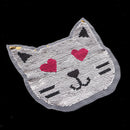 Cute Reversible Sequin Patches Cat Patches Sew On Embroidered Appliques DIY
