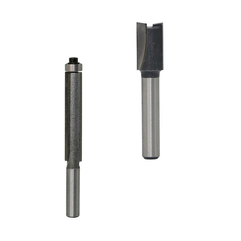 2Pcs 8mm Shank Wood Router Bit Edge End Mill Trimmer Cleaning Flush Trim Carbide