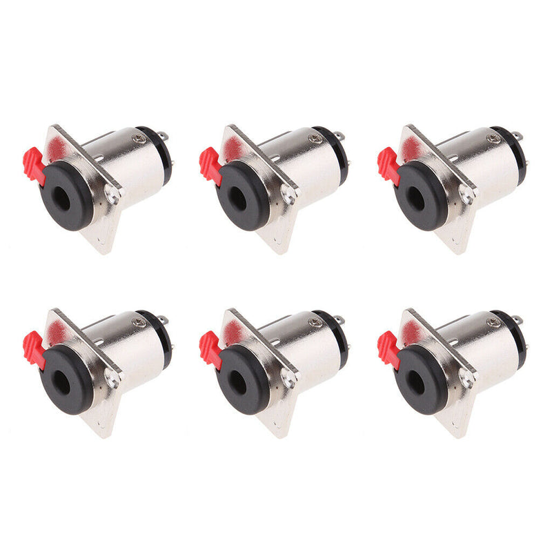 6 Pieces 6.35mm 1/4 Inch Female Stereo Audio Socket Connector Locking Style