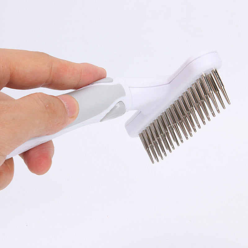 Pet Cat Dog Hair Removal Needle Comb Fur Trimming Open Knot Brush (Green) A