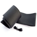 Car Truck Leather Steering Wheel Cover With Needles and Thread Black DIY LJ