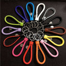 Fashion Colors Leather Strap Bag Wallet Keyring Keychain Ring Key Fob Accessory