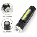 50000LM COB LED Flashlight USB Rechargeable Zoomable T6 Torch Side Work Light