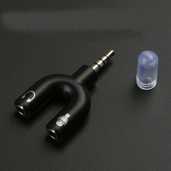 3.5mm Audio Jack to Headphone and Microphone Mic U Splitter Converter Adaptor