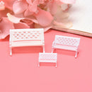 3Pcs Mini Bench Chairs Park Seat Garden Miniatures Micro Landscape DecoraSEAU