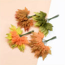 12pcs Christmas Leaves Home Scrapbooking Flower Wall Gifts Diy Artificial Plants