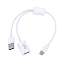 USB 3.1 Female And Male Type-C 2-in-1 OTG Data Charging Adapter Cable