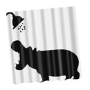 Shower Curtain Shower Hippo Bathroom Liner Fabric Sheer Panel with Hooks Set