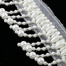 Beaded Pearls Ribbon Craft Lace Sewing Decoration Wedding Embroidery Trim
