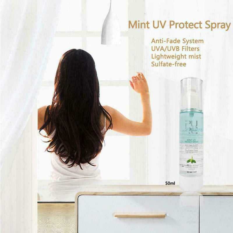 Mint UV Protect Spray Against UV Protect Damaged Frizzy Replenishes and I6B6