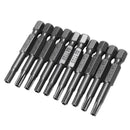 10pcs 1/4inch Hex Shank T25 Magnetic Torx Screwdriver Bits