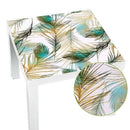 Table Cloth Watercolor Peacock Feather Pattern Diy Pvc Waterproof Wall Art