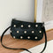 Daisy Flower Crossbody Bag Women PU Elegant Shoulder Tote Handbag (Black) A#S