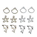 30pcs Mixed Dolphin Shell Stars Charms Acrylic Pendant DIY Jewelry Findings