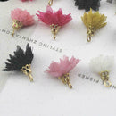 Chiffon Flower Pendant DIY Jewelry Earring Keyring Making Pendant 10PCS F7R L7R7
