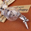 Dandelion angel pendant handwork glass mini bottle wishes necklace bottle S1J1