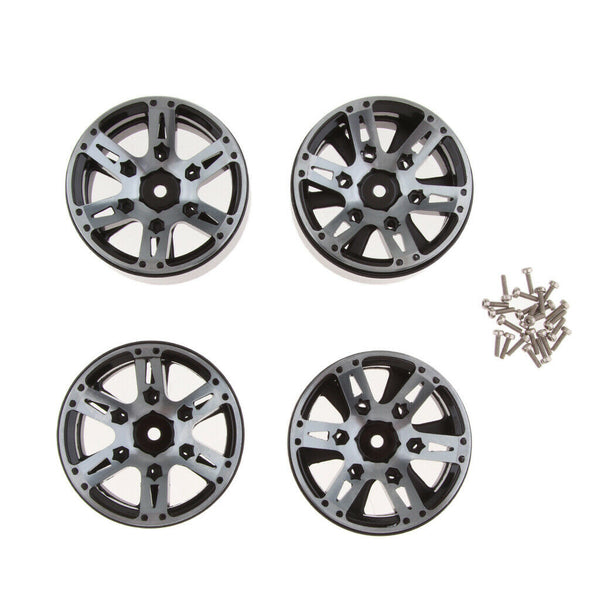 1.9 Inch RC Crawler Metal Beadlock Wheel Rim for 1/10 RC Car Accessory black