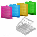 Hard Plastic Case Cover Holder for 4pcs AA AAA Battery Storage Box Organizer