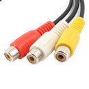 3.5mm Male Plug to 3 RCA Female Audio Video AV Cable 22cm