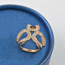 Women's Scarf Buckle 3-alloy rings -Golden