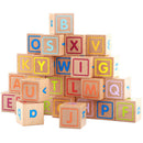 Wooden ABC Blocks, 26PCS Stacking Blocks Baby Alphabet Letters, Counting,