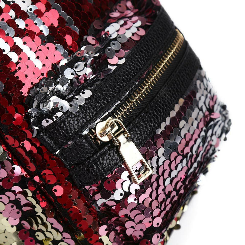 3pcs/set Shining Sequin School Backpack Women Rabbit Ear Purse Bags (Multi)