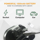 USB charging headlight LED headlight with red warning function outdoor wate P2Y7
