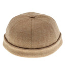 Men Casual Docker Hat Sailor Mechanic Biker SkullCap Retro Beanie Dark Beige