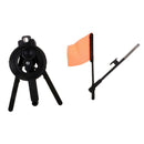 Foldable Ice Fishing Rod with Flag Round Tip-Up Ice Fishing Orange Flag Fishing