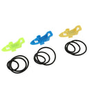 3PCS ABS Plastic Fishing Rod Hook Keeper Holder with Elastic Rubber O-Rings