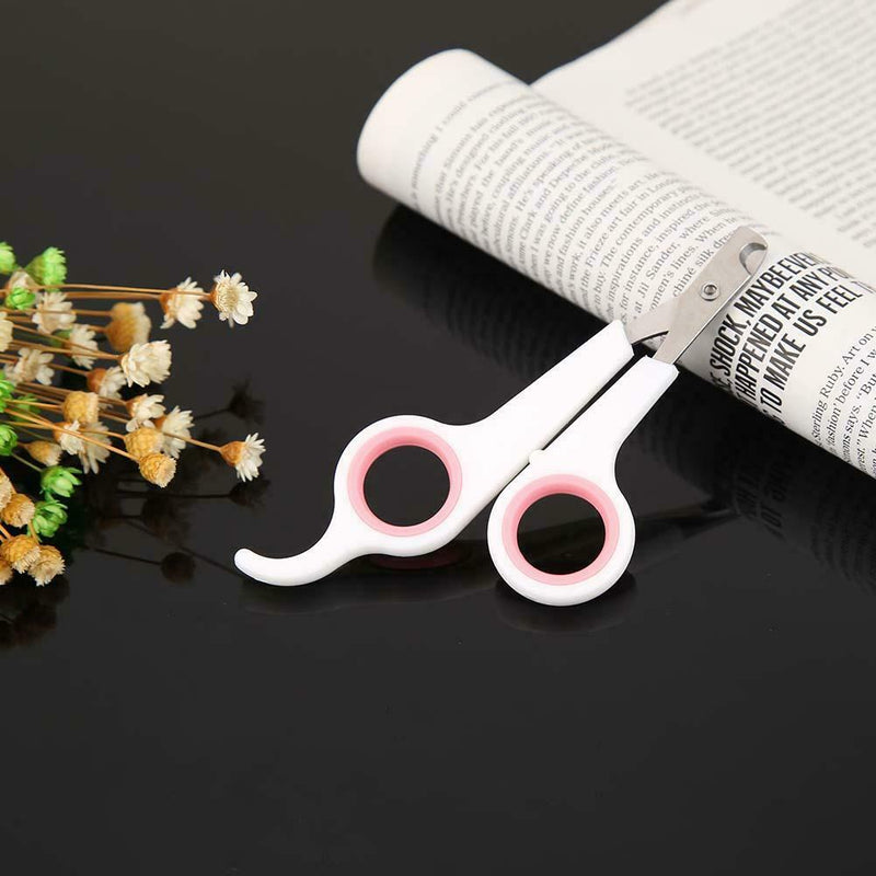 Pet Nail Toe Clipper Scissors Stainless Steel Dog Claw Cutter (White Pink)
