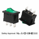 5Pcs AC 10A/125V 8A/250V SPST 3P 2 Position Green LED Light Boat Rocker Swi N1I3