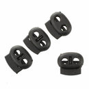 20 Pcs 2 Holes 3.6mm Drawstring Cord Locks Spring Toggles Black L2C6
