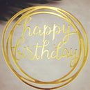 Cake Wedding Happy Birthday Cake Topper Card Acrylic Cake Party Decoration P3M9
