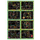 10 Pcs Stick Paper Scratch Painting Craft Drawing Art Colorful Kids Magic