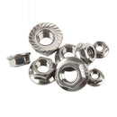 70pcs Stainless Steel M8\M6 \M5\M4\M3 Hex Flange Lock Nut Sliver