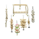 15 Pcs Bird Chewing, Swinging and Climbing Toys with Bell for Medium Parrots and