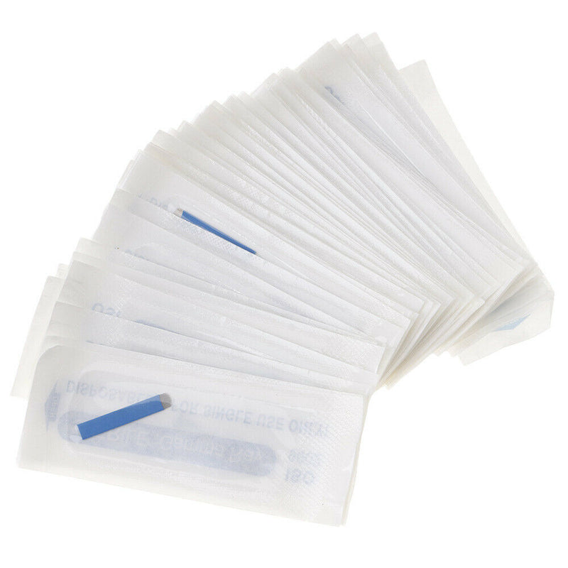 50Pcs Blue Manual Embroidered Eyebrow Tattoo Makeup U Shape Blade 18 Needles New
