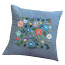 Flower Pattern Ribbon Pillow Embroidered Kit Sofa Pillow Case for Home Decor
