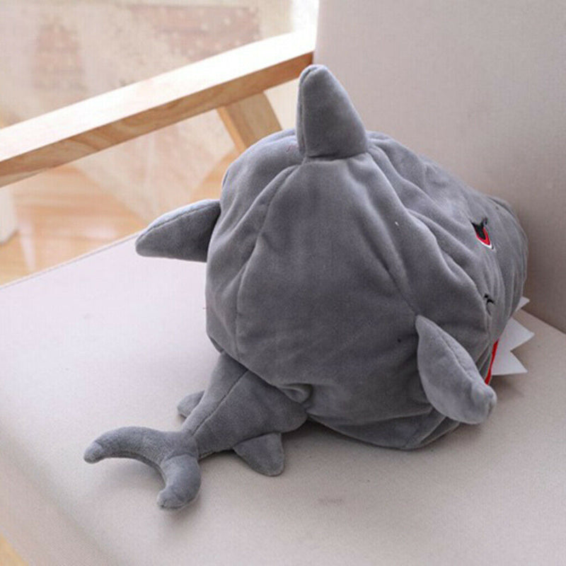 Funny Gray Plush Cap Birthday Cartoon Shark Animal Hat Adults Teens Party