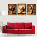 3-panel Art Oil Paintings Canvas Print Wall Pictures Flower Bouquet 30cm