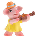 4x Lovely Mini Pig Family Band Handpainted Figures Set Prop Decoration