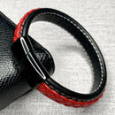 Leather Bracelet Men Punk Jewelry Casual Retro Braided Bangle Clasp Mens Wr Y8V4