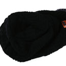 BLACK Men Elastic Plush Knitted Hat Cap Outdoor Winter Warm Headwear Beanie Neu