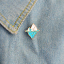 Antarctic iceberg brooch Enamel Pin buckle White Blue Metal Snow MountainBroocME